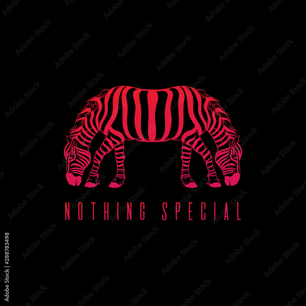 Nothing special. Vector hand drawn illustration of zebra with two heads. Nothing special. Vector hand drawn illustration of zebra with two heads.