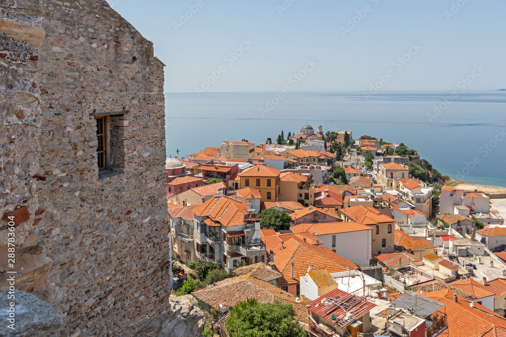 Panorama of city of Kavala from fortress, Greece