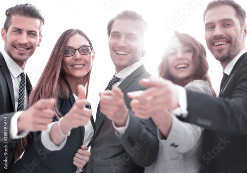 A group of people in business clothes and pointing at you © ASDF