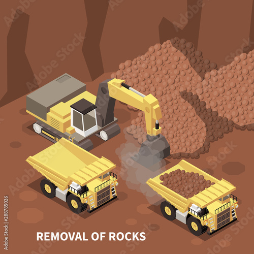 Mining Machinery Isometric Background