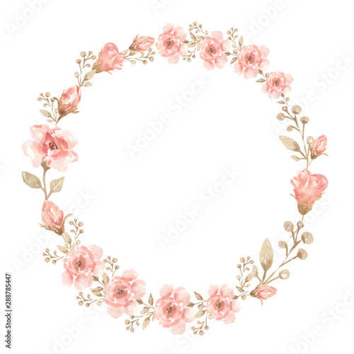 Watercolor hand drawn flowers set.Beautiful delicate wreath in neutral trendy colors. Elegant floral collection with isolated gentle leaves and flowers. Design for invitation,wedding or  cards.