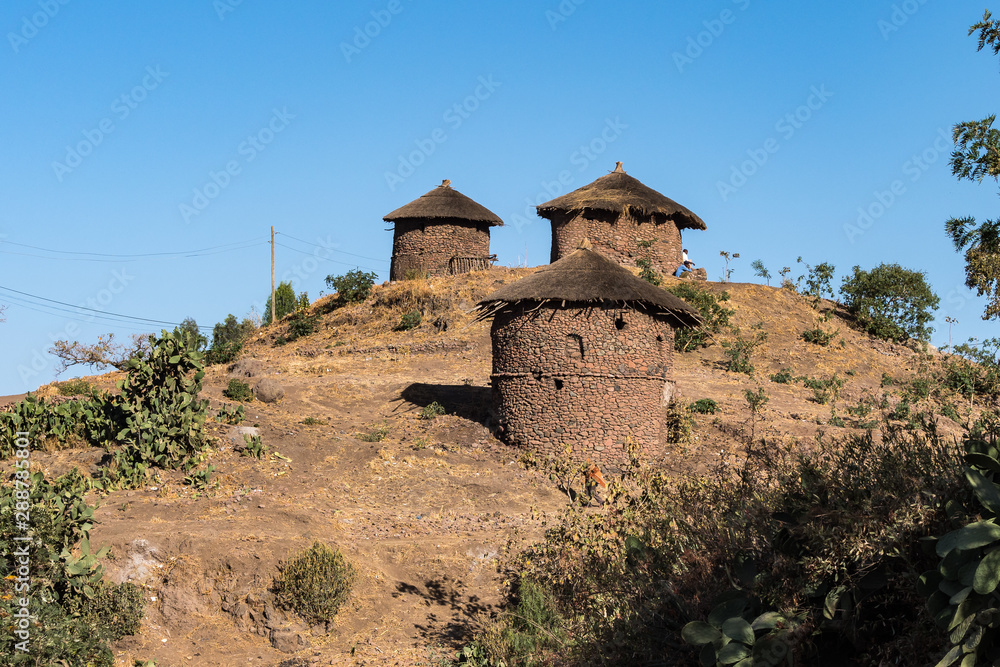 Lalibela, Ethiopia. Famous Rock-Hewn Church of Saint George - Bete Giyorgis Lalibela, Ethiopia. Famous Rock-Hewn Church of Saint George - Bete Giyorgis