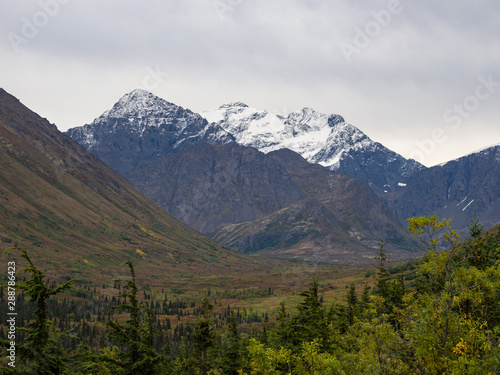 Snowcapped Mountain in Alaska in Autumn