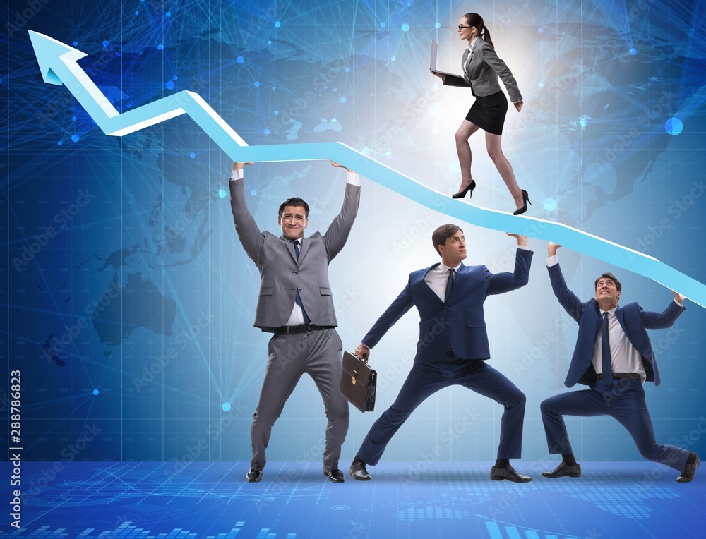 Fototapeta premium Businessman supporting recovery from economic crisis