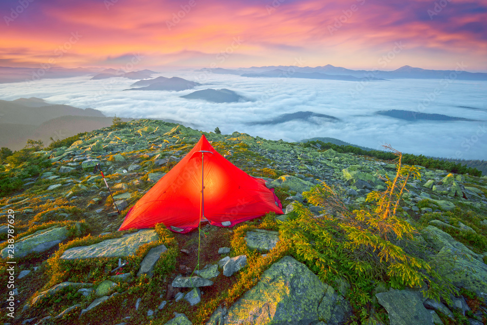 Red tent on top