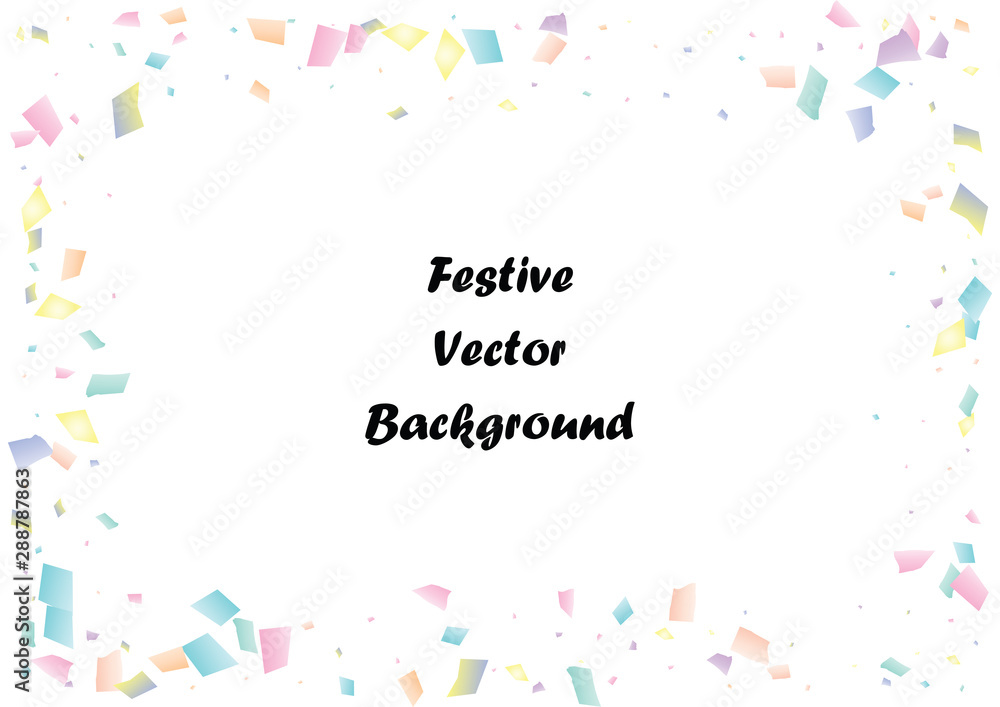 Festive color rectangle confetti background. Abstract frame confetti texture for holiday, postcard, poster, website, carnival, birthday, children's parties. Cover confetti mock-up. Wedding card layout Festive color rectangle confetti background. Abstract frame confetti texture for holiday, postcard, poster, website, carnival, birthday, children's parties. Cover confetti mock-up. Wedding card layout