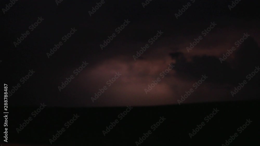 Set of beautiful lightning strikes on black background. Electrical Storm, thunderbolts. Stormy weather, danger, risk. Outdoor shooting of beautiful nature scape