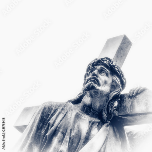 Photography Holy cross with crucified Jesus Christ
