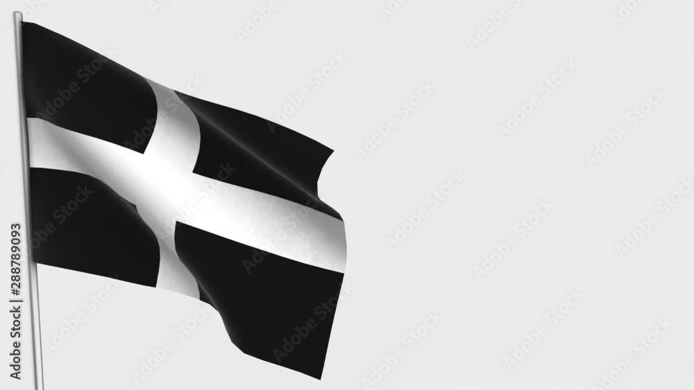 Cornwall waving flag animation on Flagpole. Cornwall waving flag animation on Flagpole.