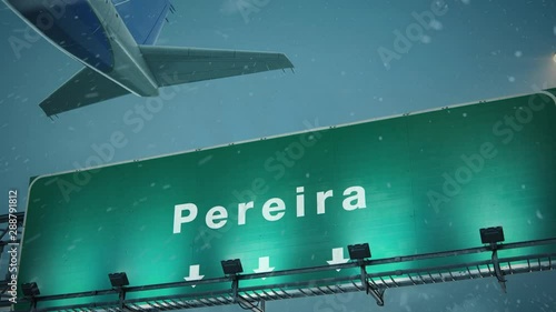 Airplane Takeoff Pereira in Christmas photo