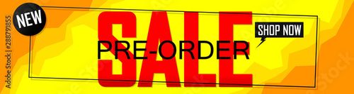 Pre-Order Sale, web banner design template, discount horizontal poster, new collection, vector illustration