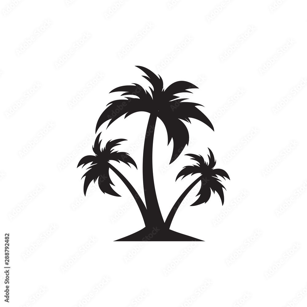 Palm tree graphic design template vector isolated Palm tree graphic design template vector isolated