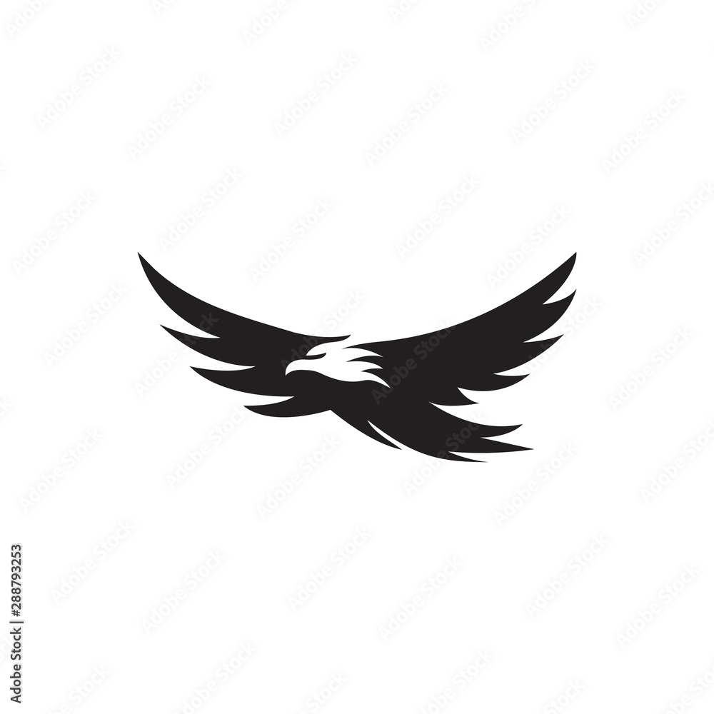 Eagle bird negative space. Vector logo icon template Eagle bird negative space. Vector logo icon template