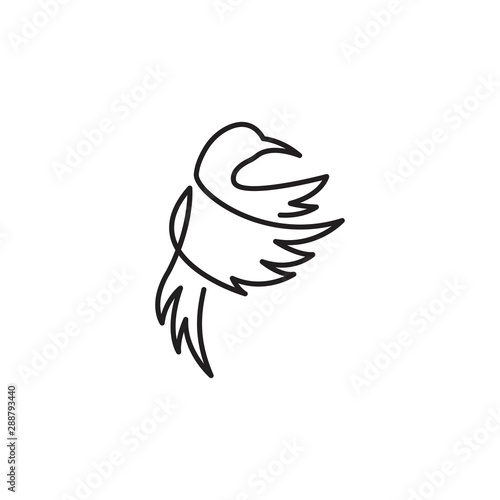 Humming bird one line. Vector logo icon template