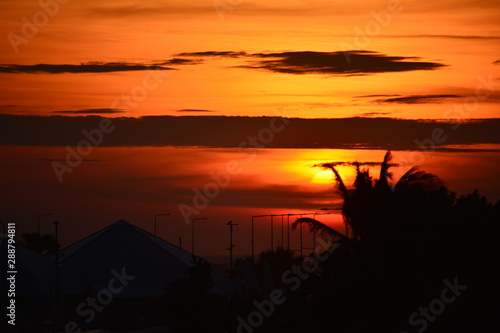 silhouette of woman in sunset