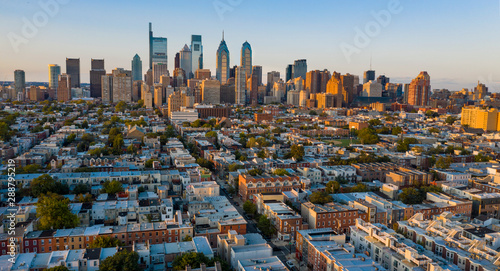 The Sun is Setting on the South Side of Downtown Philadelphia Pennslyvania photo