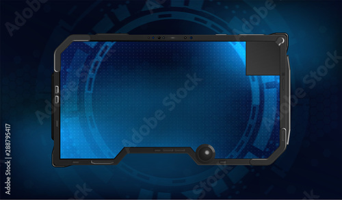 Realistic futuristic screens HUD, GUI, UI. Futuristic User Interface, frame screens. Hi-tech callout bar labels, digital templates. Vector callout titles. 3D HUD screen. Vector gadget mockup