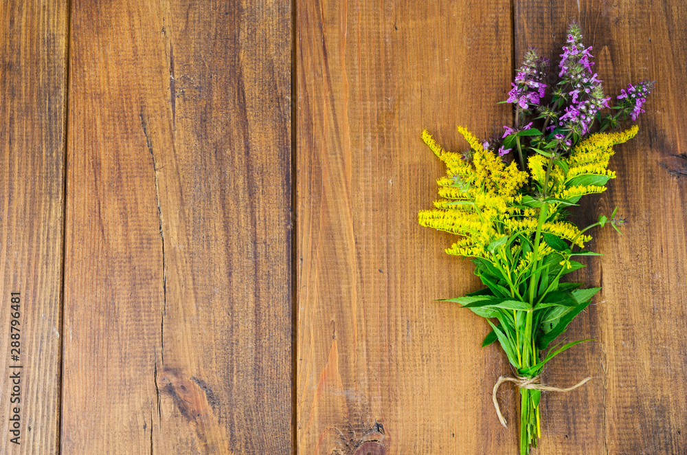 Fototapeta premium Bunch of wild wildflowers. Studio Photo
