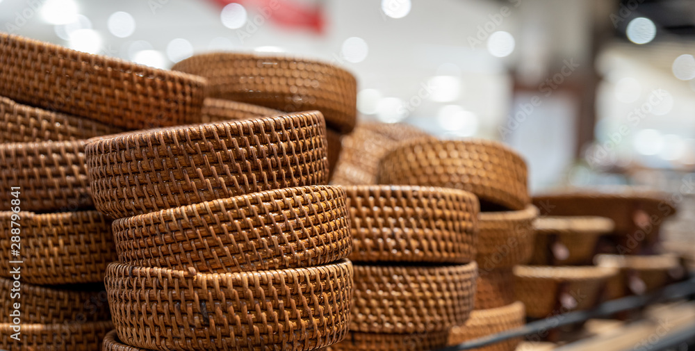 Fototapeta premium straw bowls in a stack better for the environment