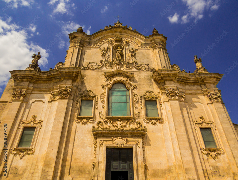 View of the Matera Cathedral in Matera, Basilicata, southern Italy