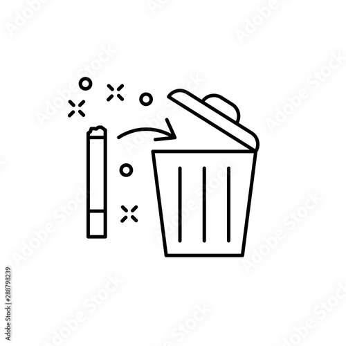 Trash, cigarette icon. Element of quit smoking icon