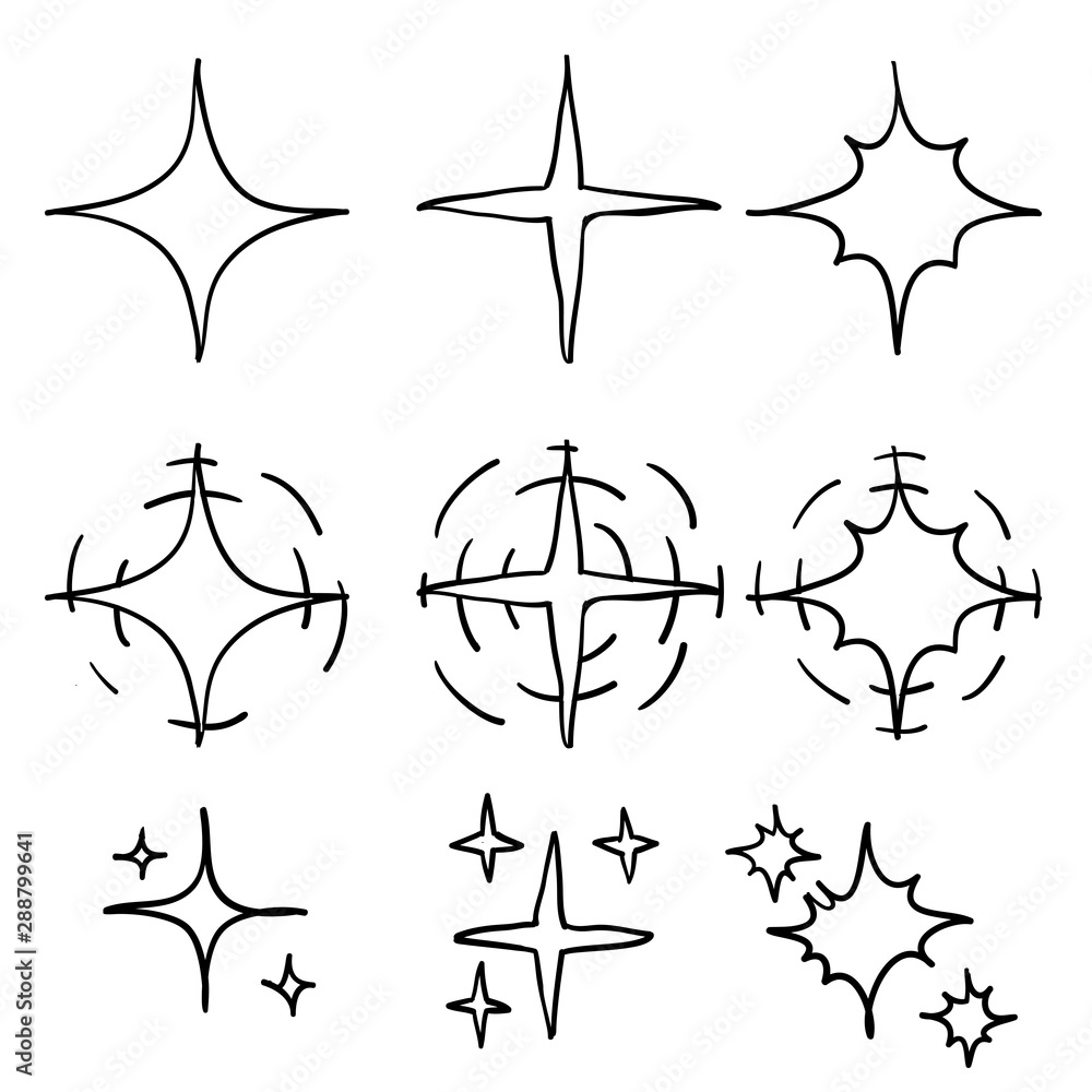 sparkles symbols vector illustration handdrawn doodle style