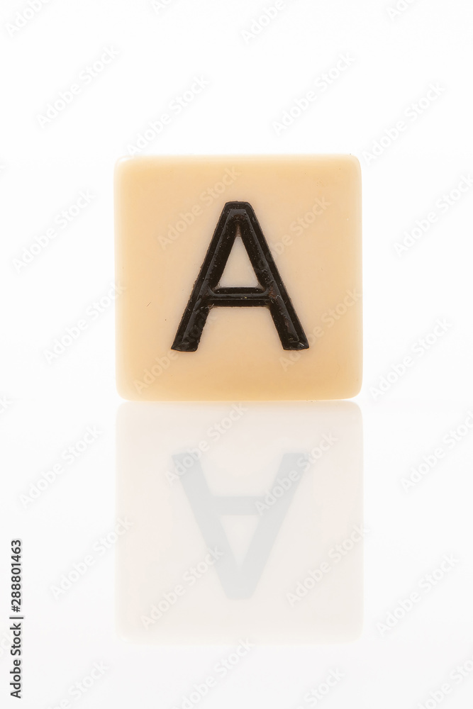 Alphabet A word block with white background. Alphabet A word block with white background.