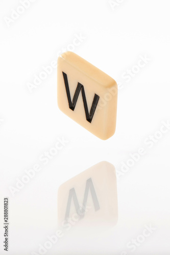 Alphabet W word block with white background. © JOE