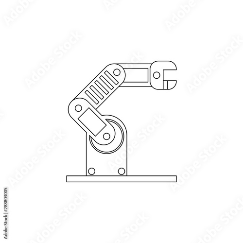 mechanical arm production icon. Element of production for mobile concept and web apps icon. Outline  thin line icon for website design and development  app development