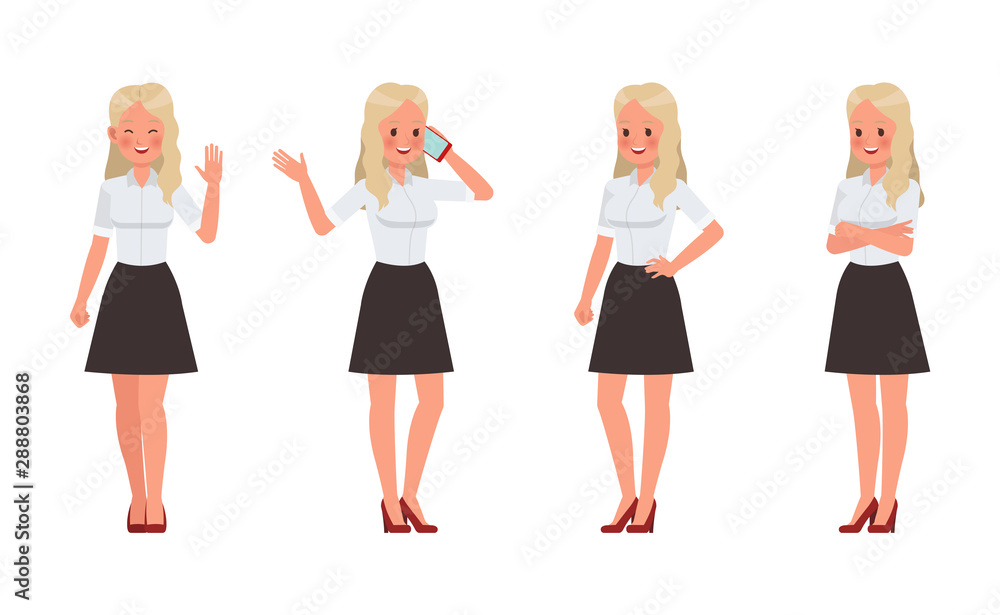 Woman wear white shirt character vector design. no5