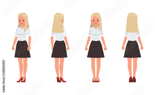 Woman wear white shirt character vector design.
