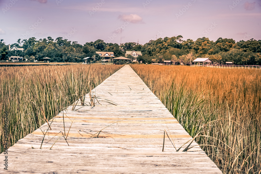 Fototapeta premium Pawleys Island beach bridges South Caroline