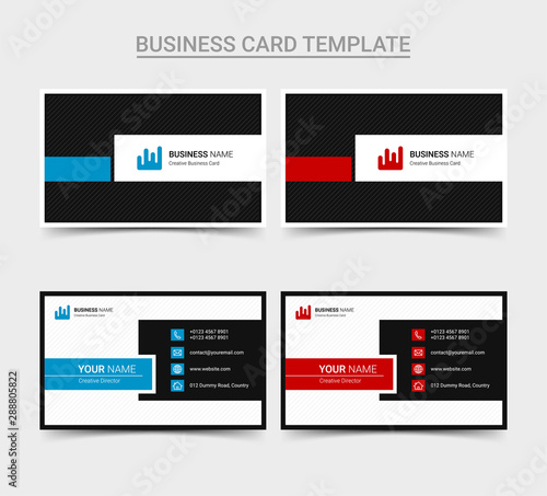 Modern business card design template set  vector illustration