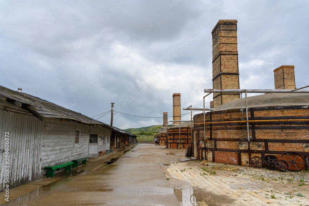 old claybank brick factory with chimneys