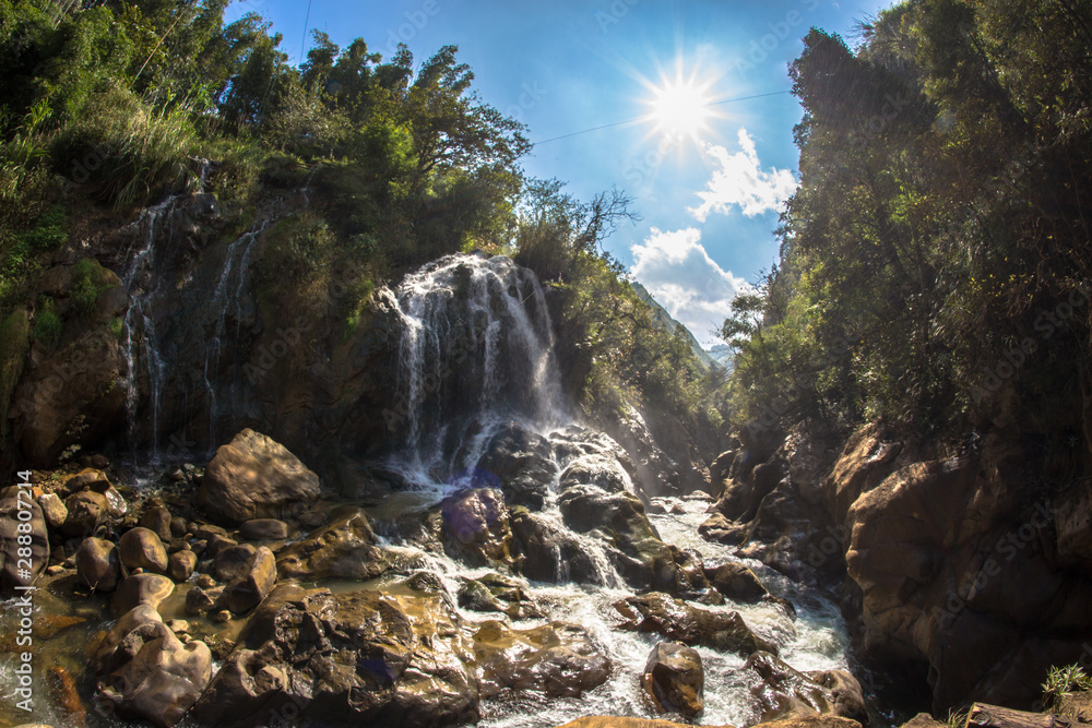 Famous travel tourist waterfall at Cat Cat Village in Sapa Sapa Vietnam Indochina Asia Famous travel tourist waterfall at Cat Cat Village in Sapa Sapa Vietnam Indochina Asia