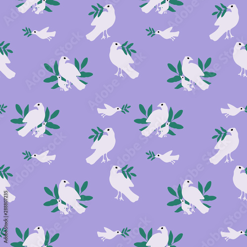 Seamless pigeons pattern