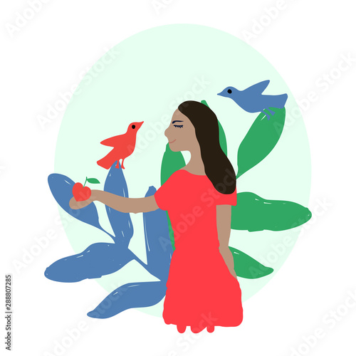 Girl with apple