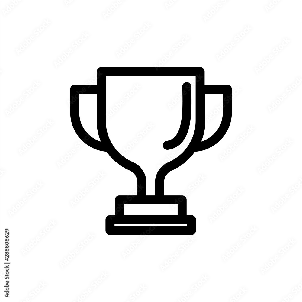 Trophy Icon with flat line style icon for web site design, logo, app, UI isolated on white background Trophy Icon with flat line style icon for web site design, logo, app, UI isolated on white background