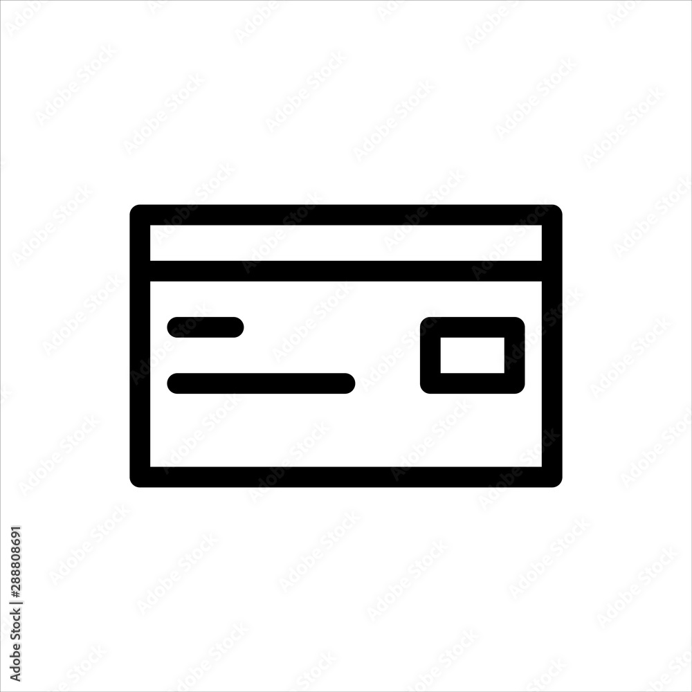 Credit card Icon with flat line style icon for web site design, logo, app, UI isolated on white background Credit card Icon with flat line style icon for web site design, logo, app, UI isolated on white background