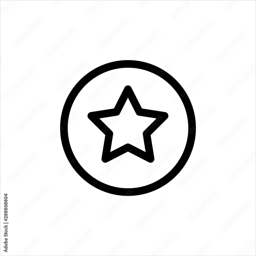 Favorite star Icon with flat line style icon for web site design, logo, app, UI isolated on white background Favorite star Icon with flat line style icon for web site design, logo, app, UI isolated on white background