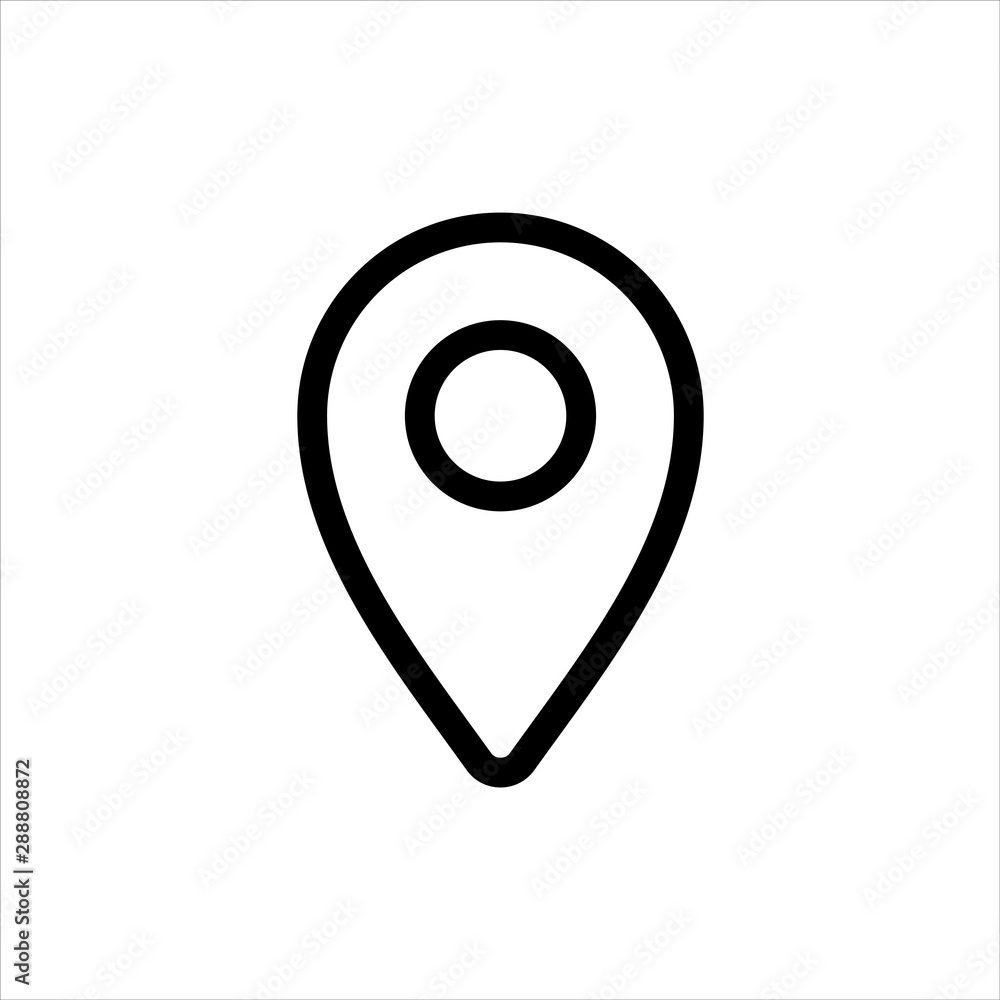 Pin Map Icon with flat line style icon for web site design, logo, app, UI isolated on white background Pin Map Icon with flat line style icon for web site design, logo, app, UI isolated on white background