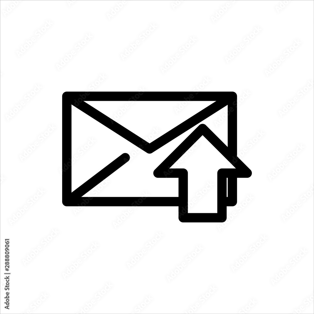 Mail Icon with flat line style icon for web site design, logo, app, UI isolated on white background Mail Icon with flat line style icon for web site design, logo, app, UI isolated on white background