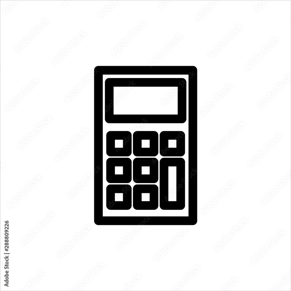 Calculator Icon with flat line style icon for web site design, logo, app, UI isolated on white background Calculator Icon with flat line style icon for web site design, logo, app, UI isolated on white background