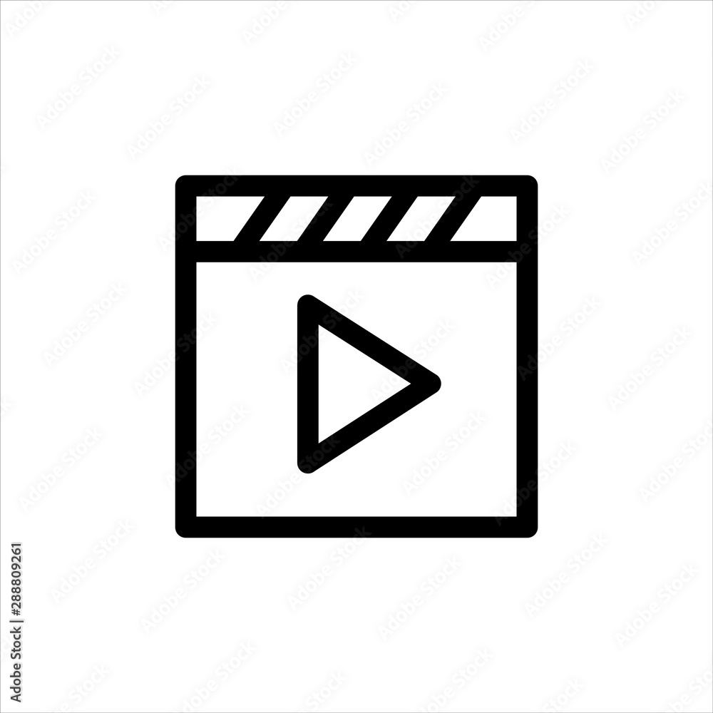 Film Movie or Media Icon with flat line style icon for web site design, logo, app, UI isolated on white background Film Movie or Media Icon with flat line style icon for web site design, logo, app, UI isolated on white background