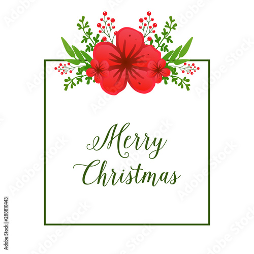 Bright blooms red flower frame, for template of various card merry christmas. Vector © StockFloral