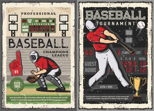 Baseball sport game, players on field