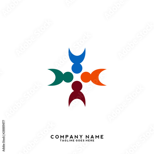 Creative people logo design templat
