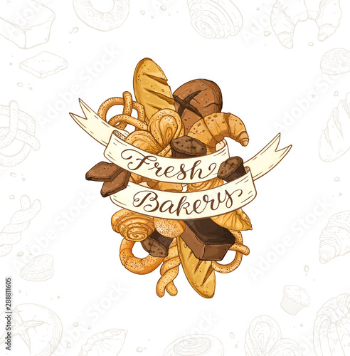 Fresh Bread Poster Vector Ilustration