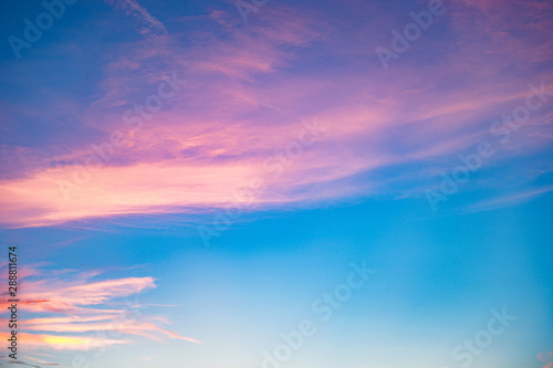 Beautiful sky with clouds With beautiful patterns, beautiful colors, fresh before sunset