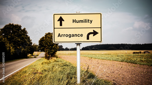 Wallpaper Mural Street Sign to Humility versus Arrogance Torontodigital.ca